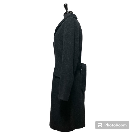 Vintage 90’s Y2K Women’s Long Coat 🧥 Black/Dark Grey Wool Blend EUC - Picture 5 of 10